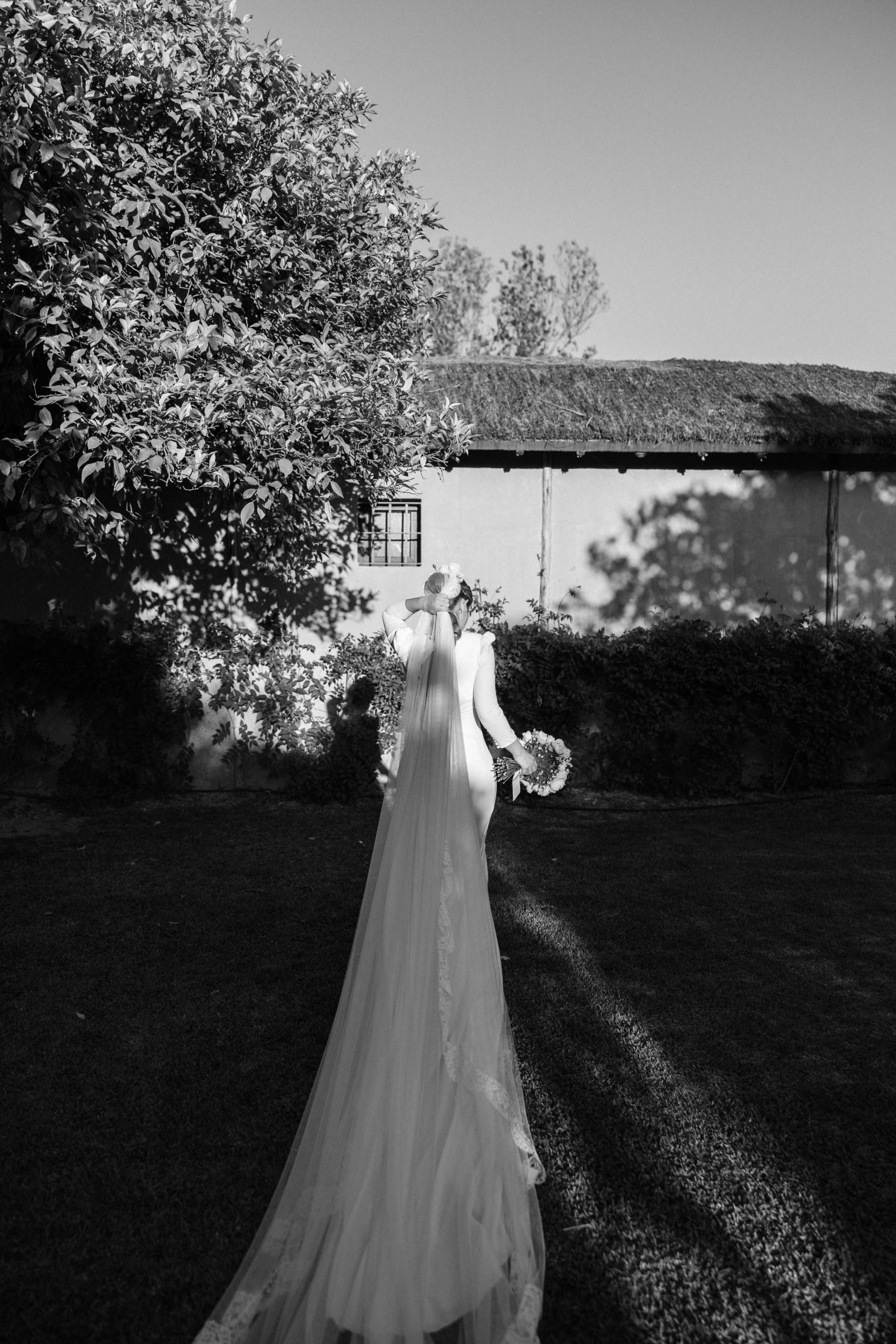 a bride walking in a venue