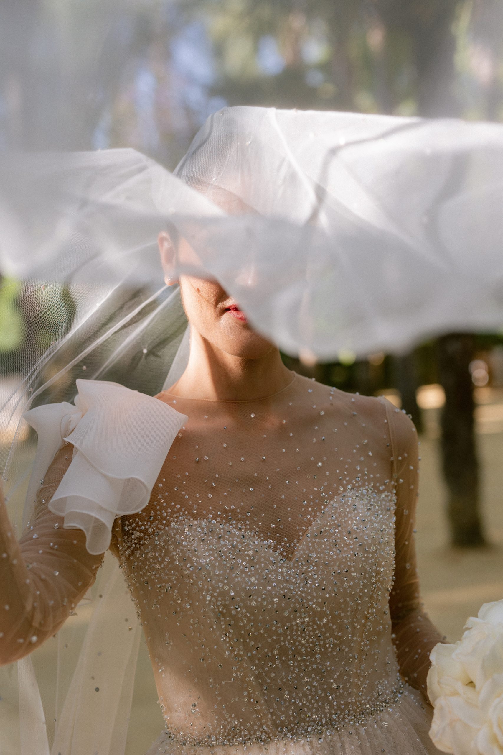 a bride with a Vera Wang dress