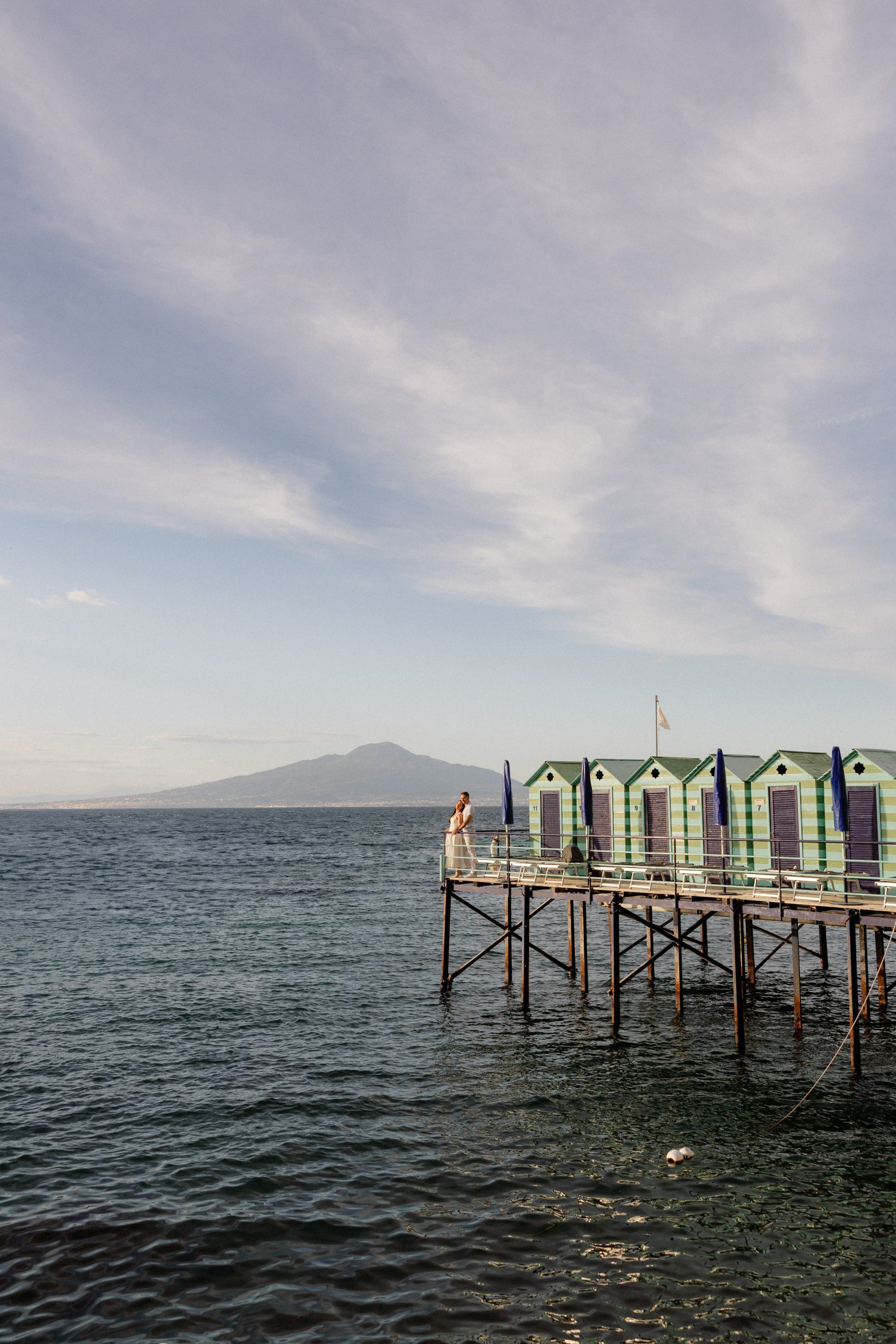 Romantic pre-wedding portraits in Sorrento with stunning views of the Bay of Naples