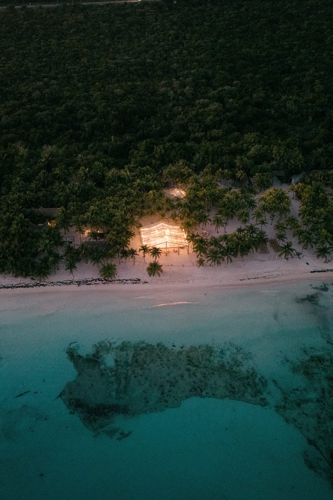 Mexico wedding photographer Saasil Kantenah Tulum aerial