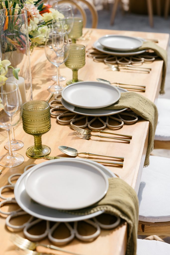 Elegant beachfront wedding reception Saasil Kantenah destination wedding