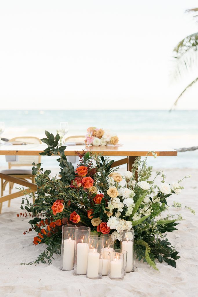 Elegant wedding details at Saasil Kantenah, Tulum, showcasing the beauty of a luxury destination wedding in Mexico.