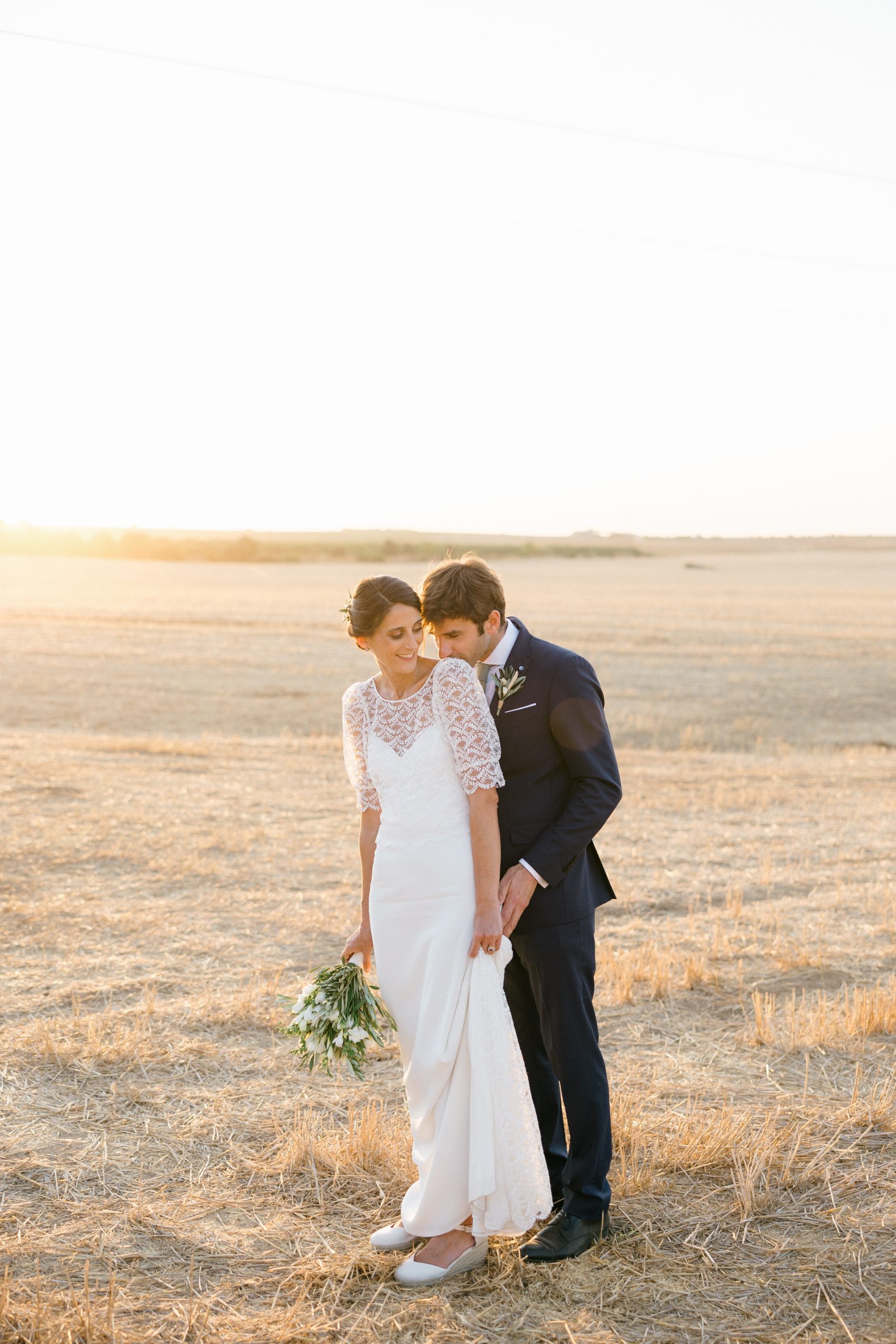 Retrato de pareja al atardecer en Hacienda Los Ángeles.
