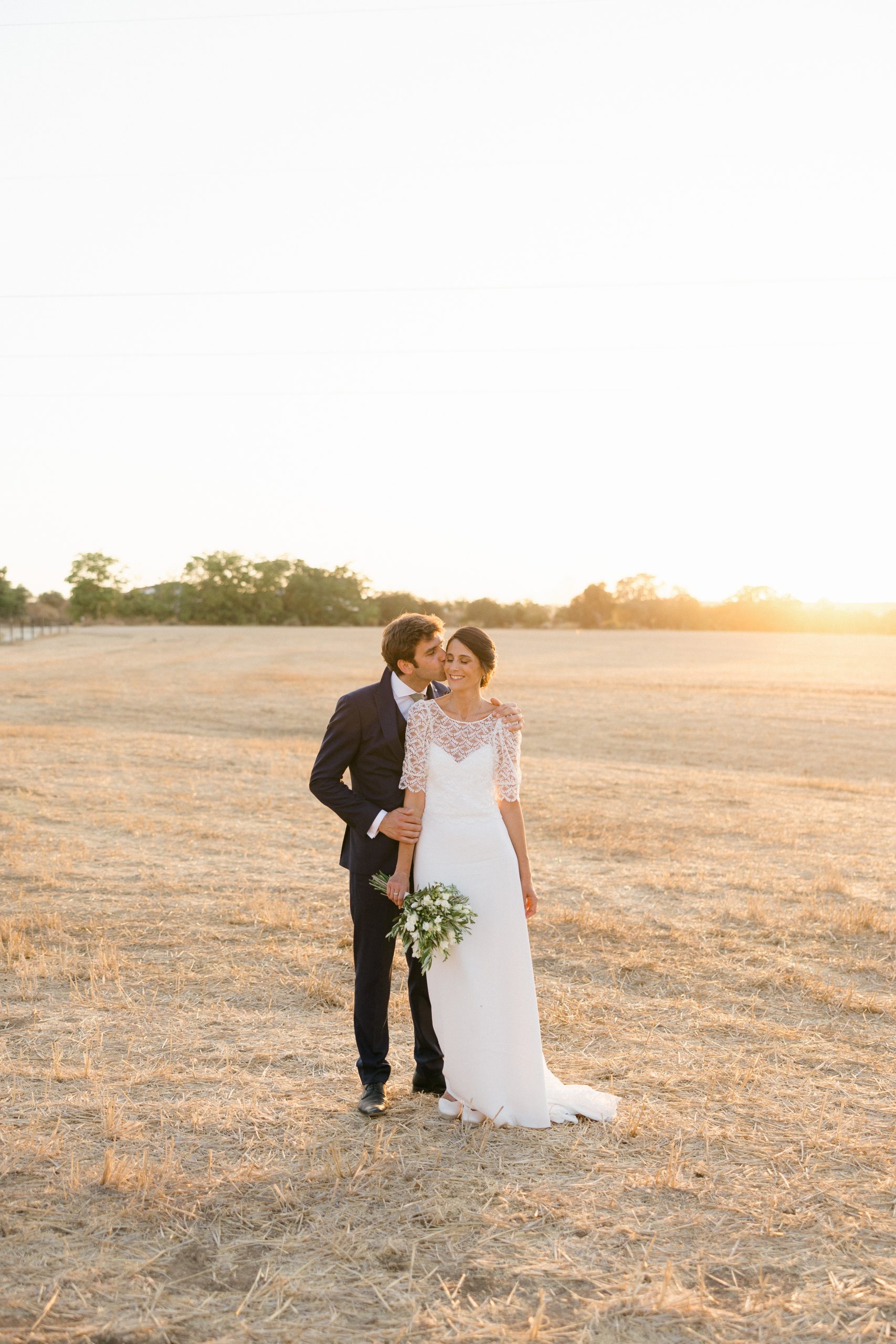 Retrato de pareja al atardecer en Hacienda Los Ángeles.