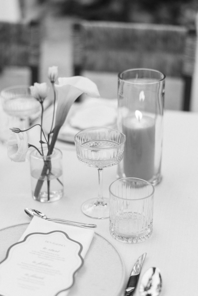 Reception speeches at Kima Tulum, guests toasting at candlelit dinner