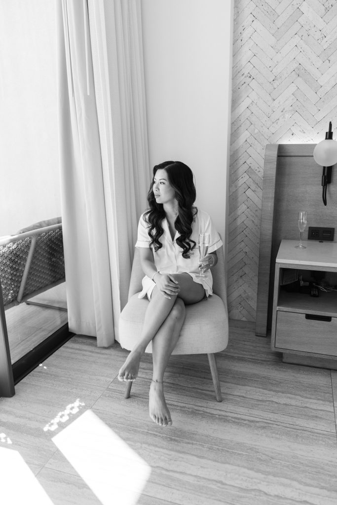 Tiff portrait at Kima Tulum before the ceremony, getting ready details