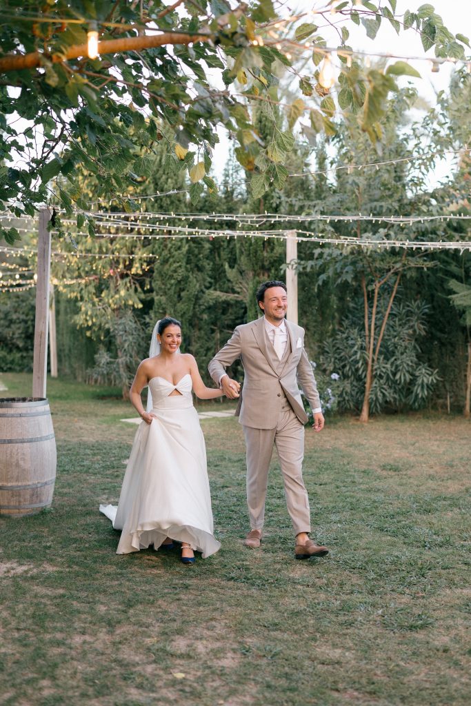 Wedding couple portrait at Finca Monasterio gardens