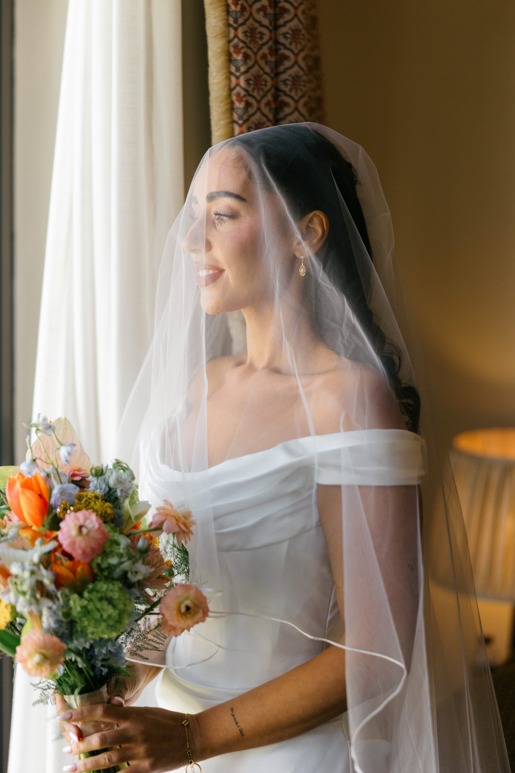 Bride getting ready at Hotel Alfonso XIII Seville wedding