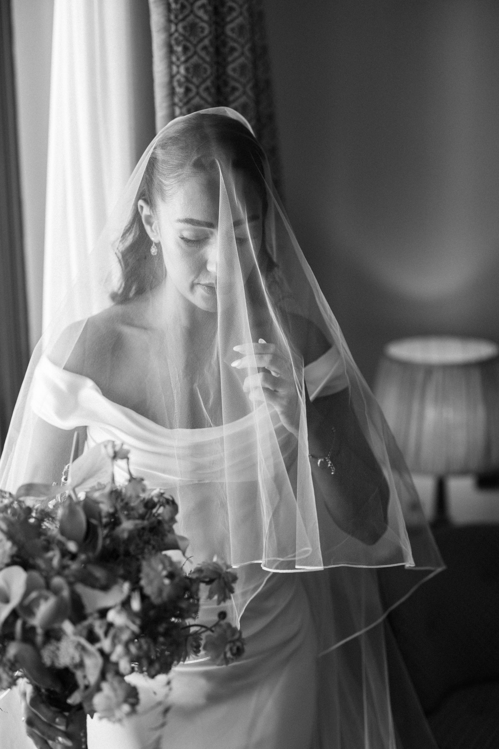 Bride getting ready at Hotel Alfonso XIII Seville wedding
