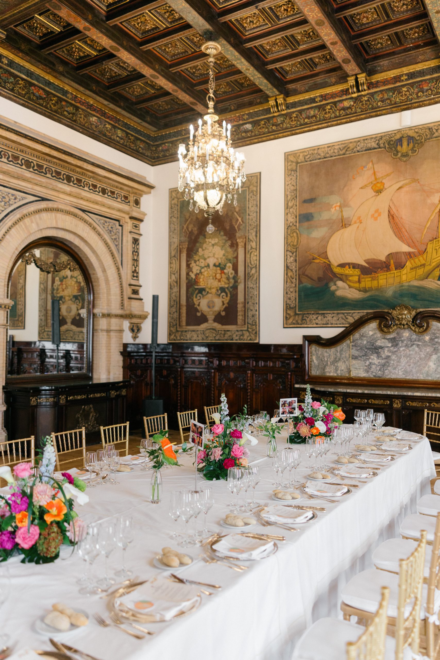 Wedding table decor at Hotel Alfonso XIII Seville